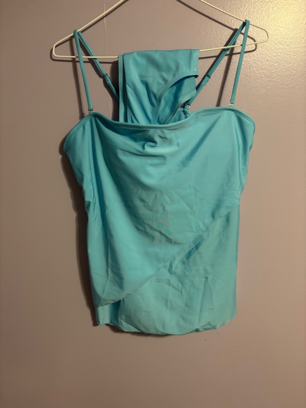 Aqua Blue Layered Tankini Top